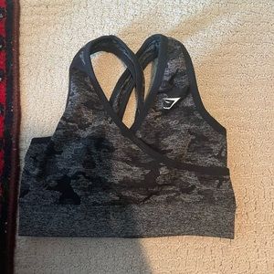 Gymshark camo black sports bra